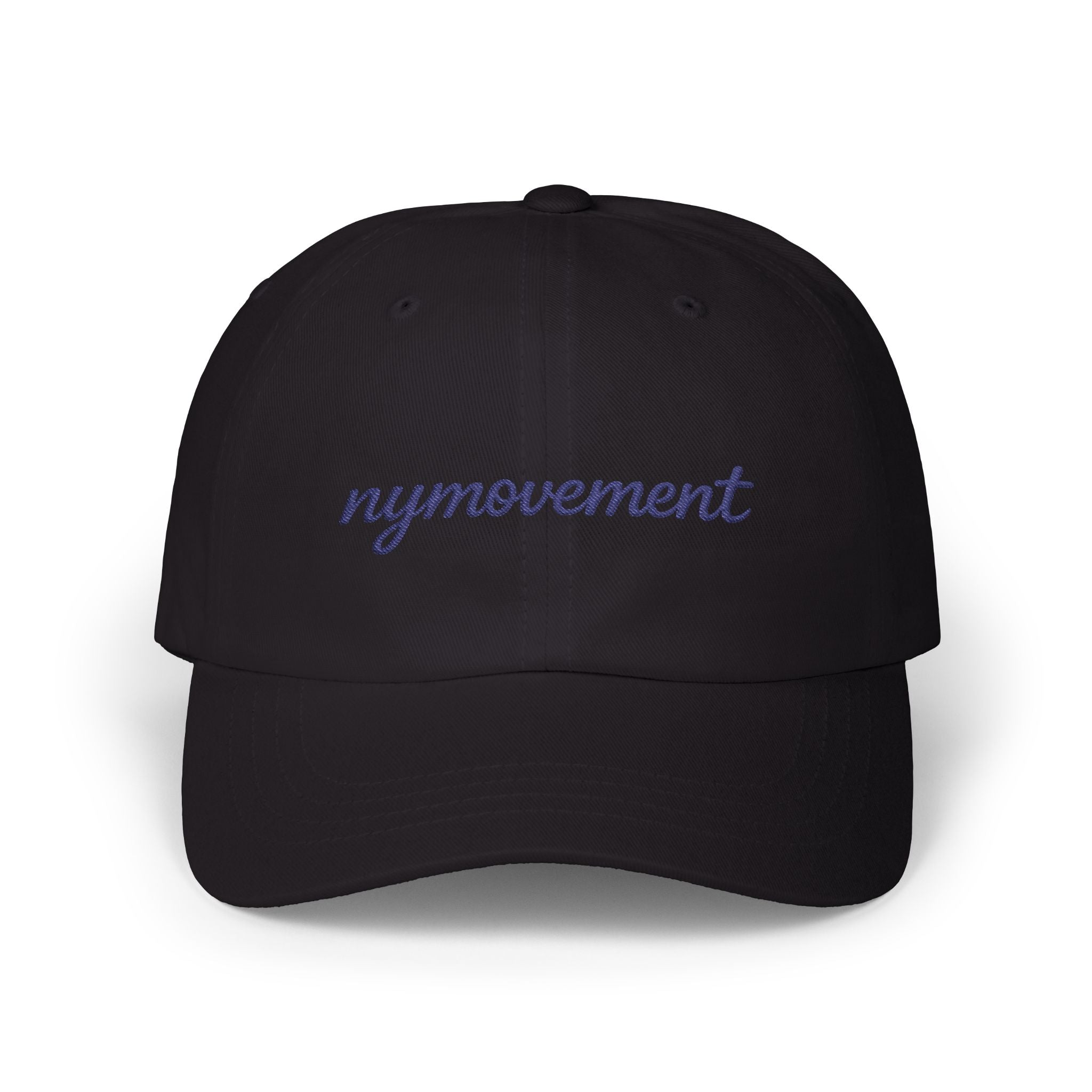 Black NY Movement embroidered dad hat front view