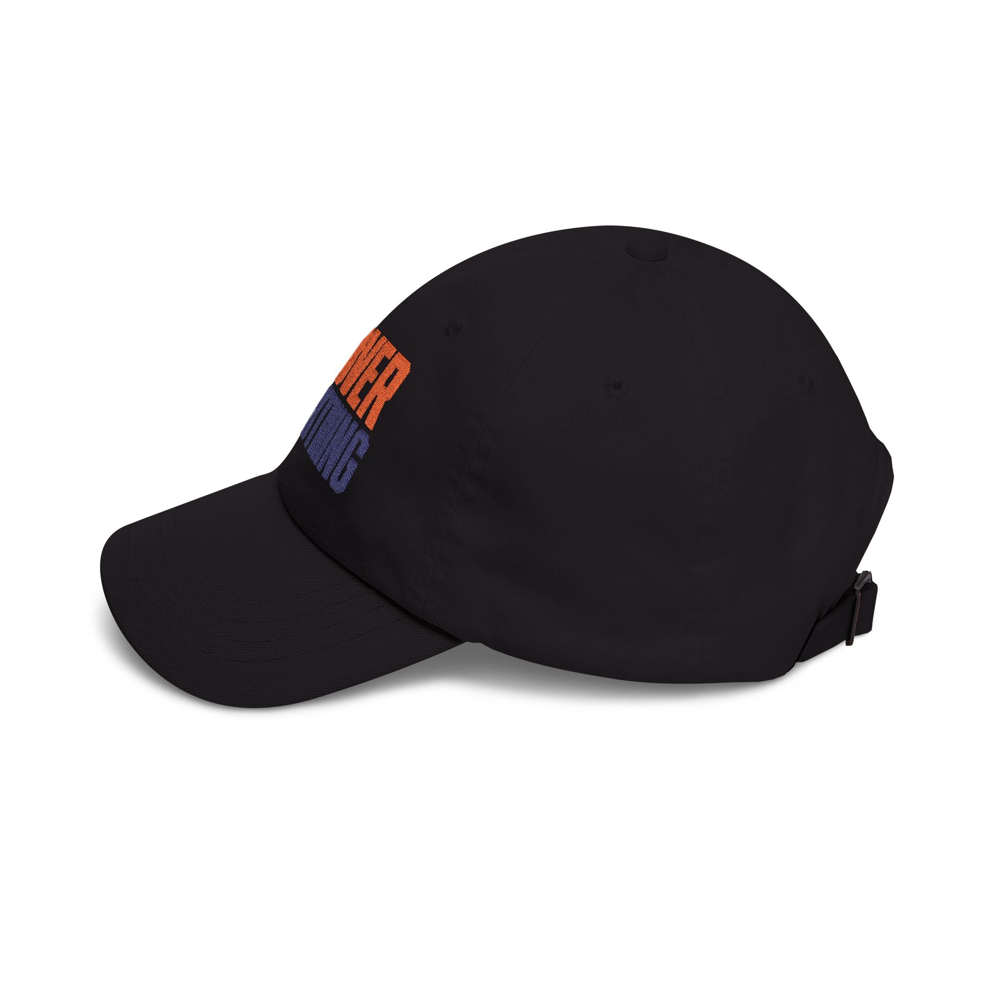 Black NY Over Everything embroidered dad hat side view